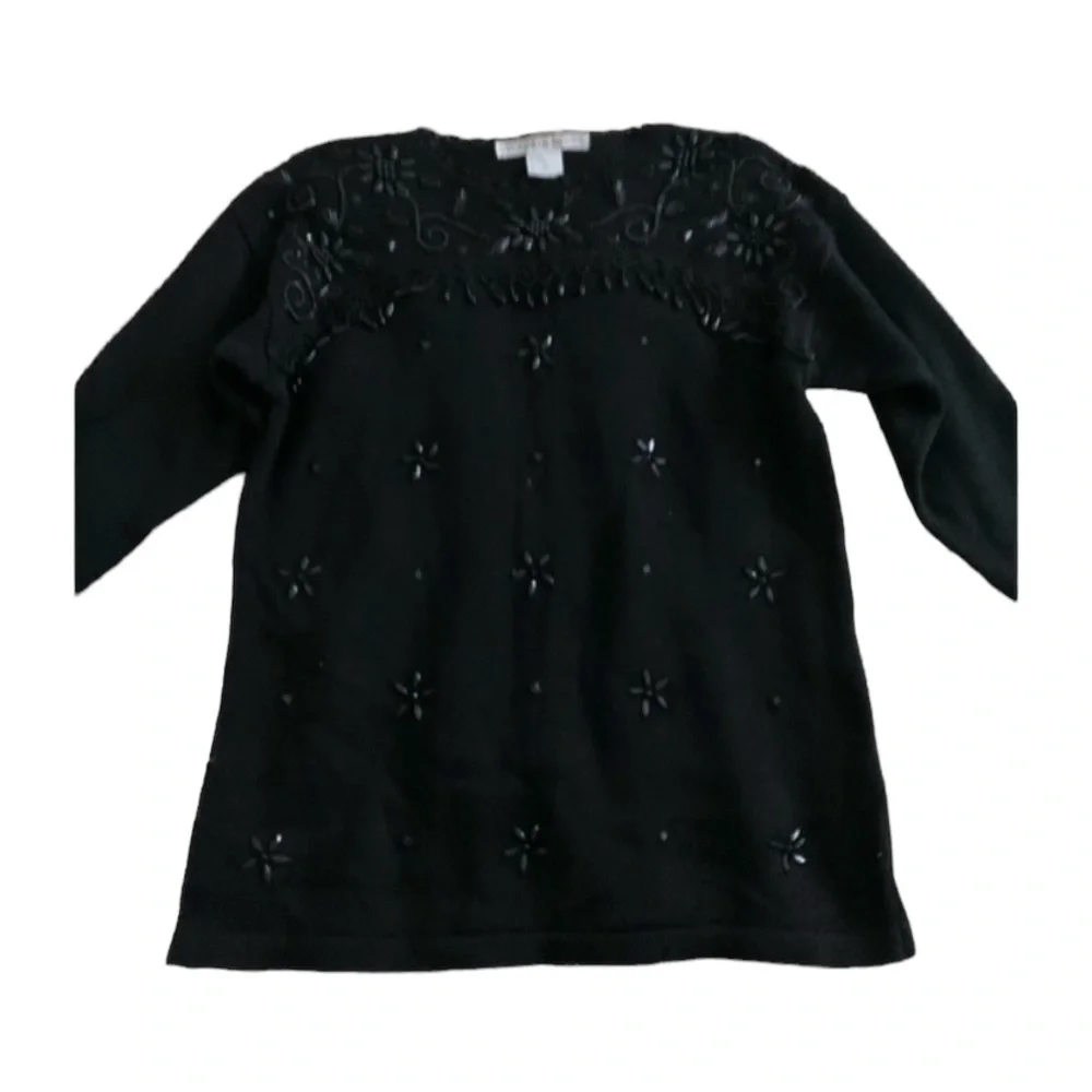Victoria Jones | Vintage Black Knit Sweater Medium - Picture 1 of 9